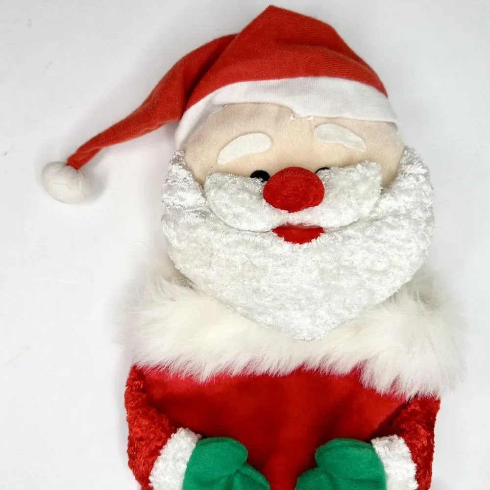 Christmas Stocking Santa Red w/ Santa‎ Head Top Open Preowned 80’s 90’s
